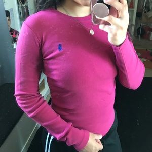 Pink polo sweater